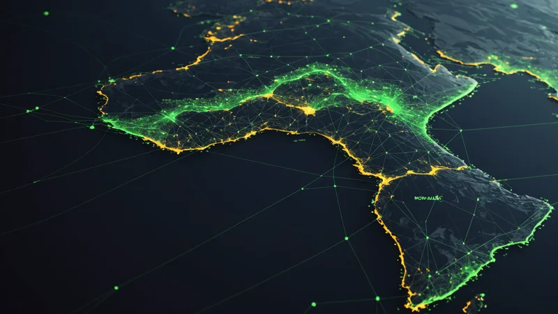 Abstract data visualization representing AI shipment risk scoring in West African trade